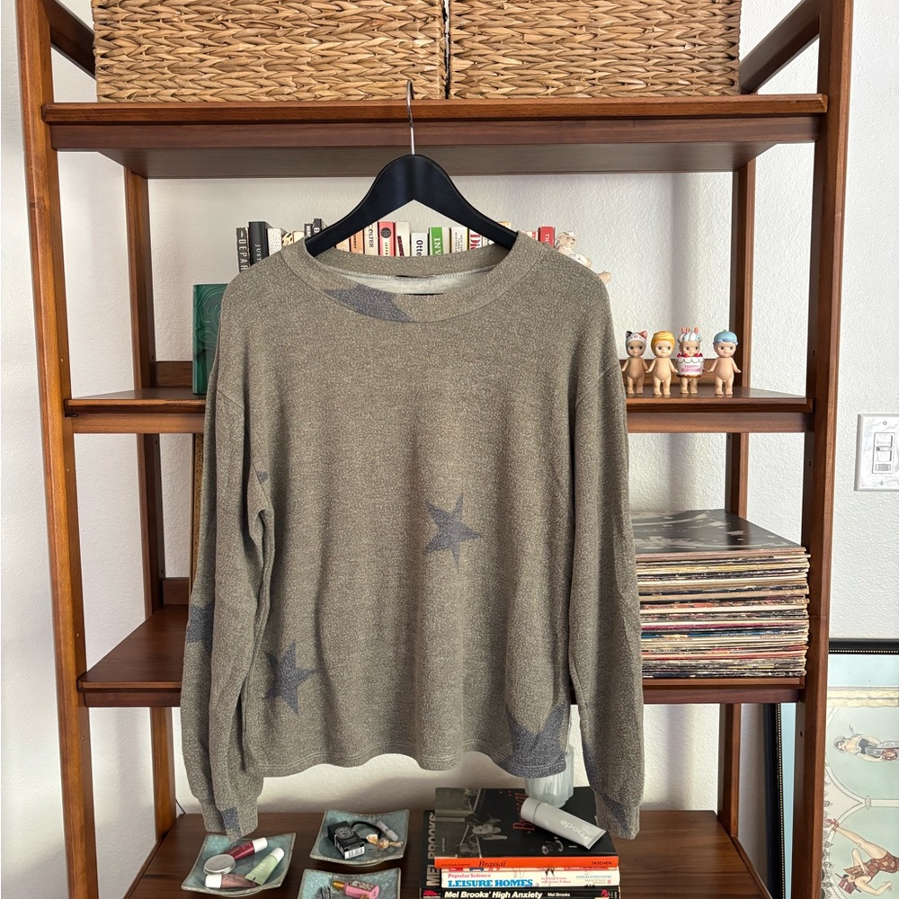 ASOS Olive Star Pattern Crew Sweater